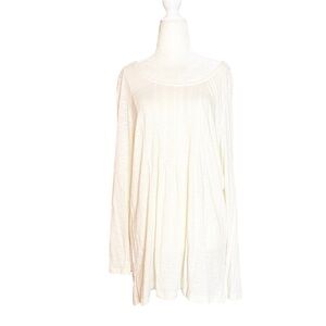 J. Jill Woman’s Long Sleeve Slub Knit Top Cotton Modal Cream Sz Lg Cotton Blend